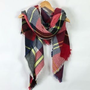LE Luxe oversized plaid blanket scarves scarf Nwot women’s